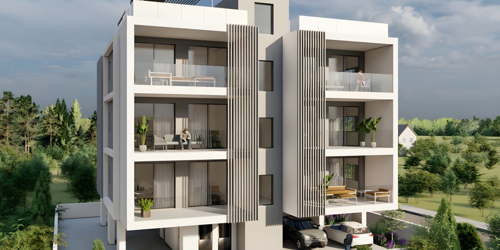 Two-bedroom apartments with a roof garden on the top floor in Geroskipou, Paphos — photo 1