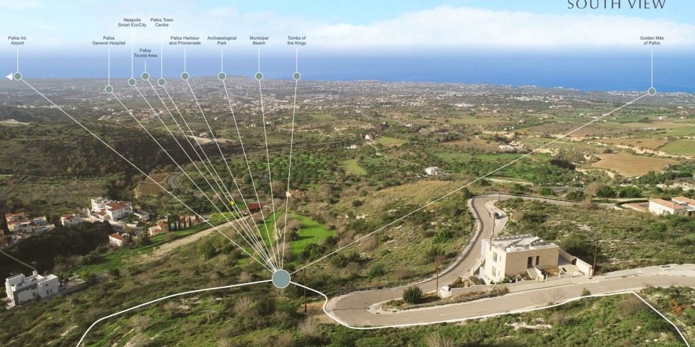 Hillside plot with panoramic sea views next to the golf course in Tsada, Paphos — photo 4