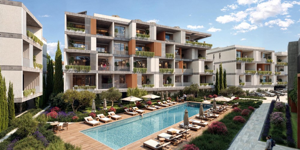 Apartments in a mixed-use complex with pools and spa in Universal, Paphos — photo 1
