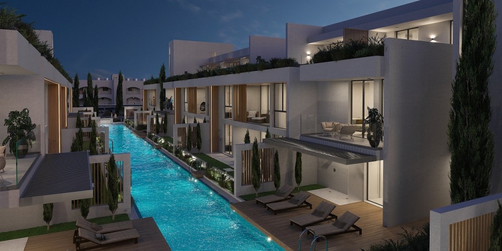 Apartments in a gated holiday complex with a canal-style swimming pool in Pyla, Larnaca — photo 6