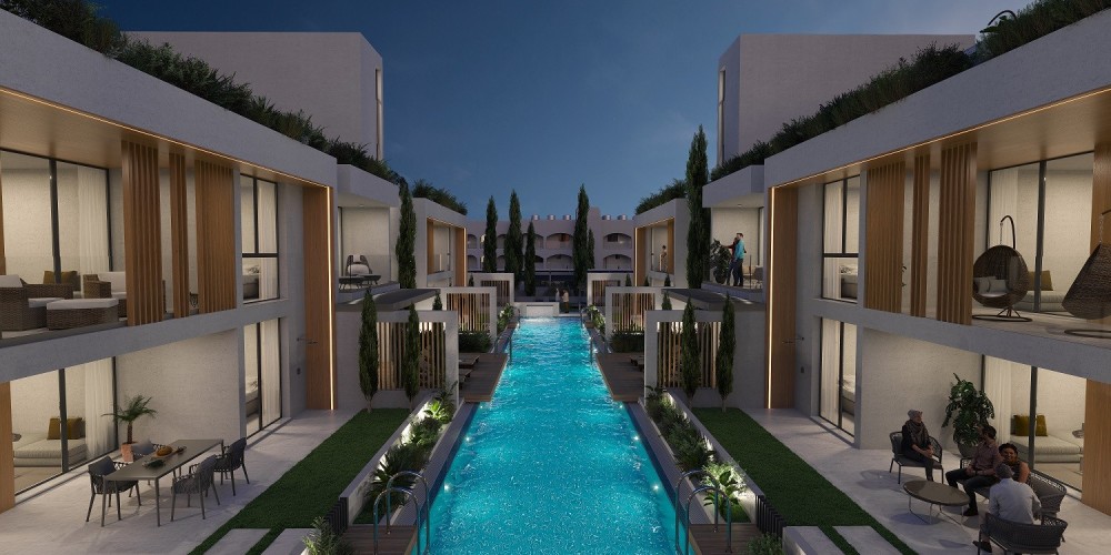 Apartments in a gated holiday complex with a canal-style swimming pool in Pyla, Larnaca — photo 7