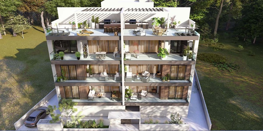 Apartments with photovoltaic panels and roof-garden penthouses in Zakaki, Limassol — photo 4