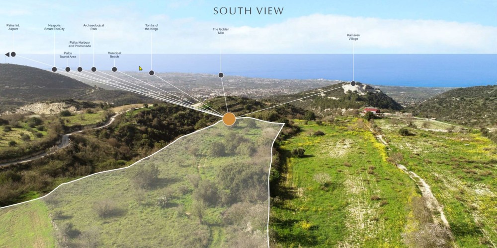 Building land with sea and mountain views in Koili, Paphos — photo 1