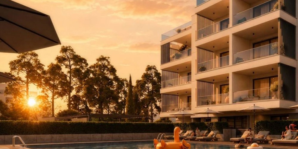 A residential complex with a private landscaped garden and communal swimming pool in Paphos — photo 3