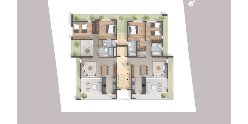 Апартаменты с 2 и 3 спальнями в центральной части Ларнаки — floor plan 2
