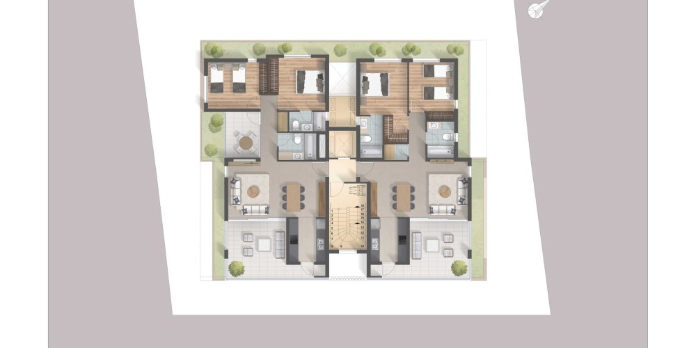 Апартаменты с 2 и 3 спальнями в центральной части Ларнаки — floor plan 3