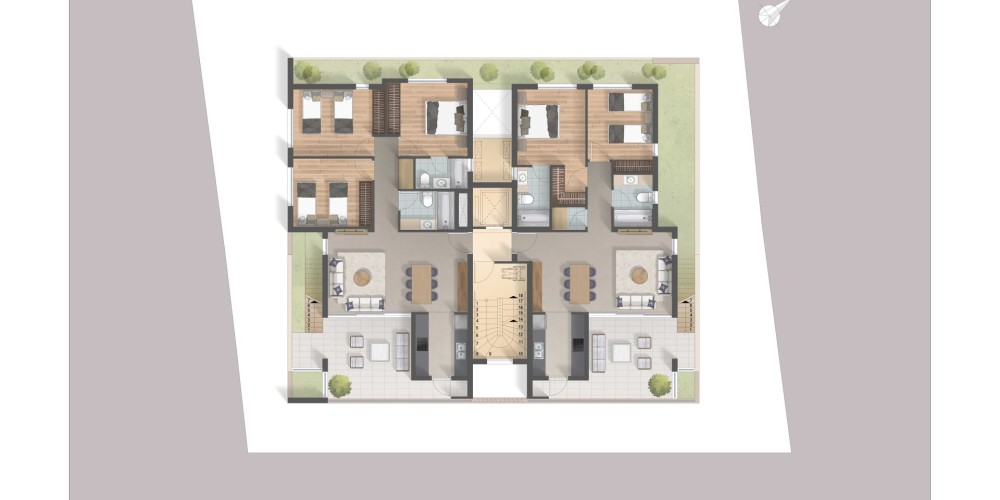 Апартаменты с 2 и 3 спальнями в центральной части Ларнаки — floor plan 4