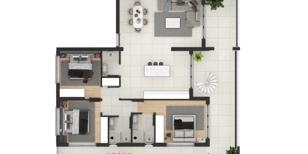 Квартиры в центре Лимассола, для проживания в городе — floor plan 1