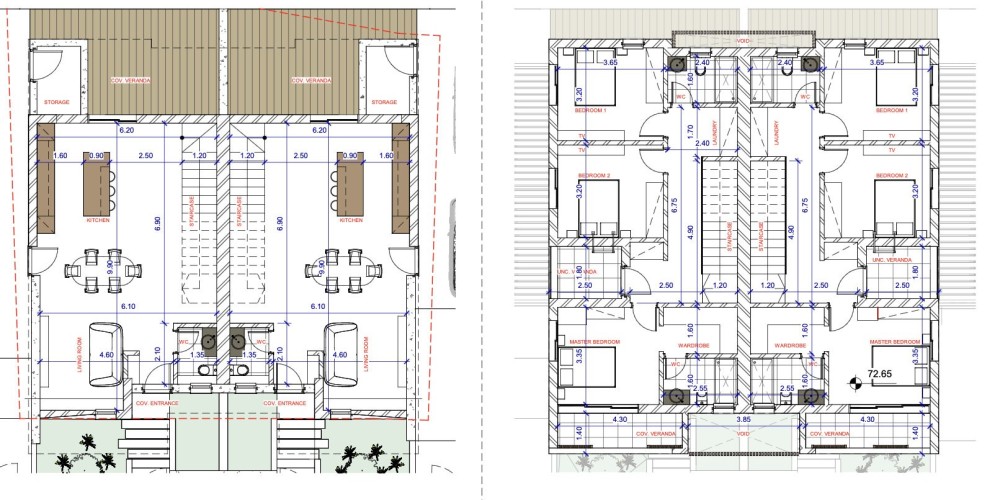 3-bedroom houses with water underfloor heating in Timi, Paphos — floor plan 2