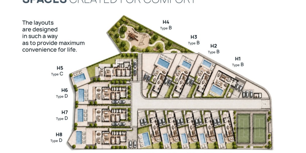 Виллы с частными бассейнами и падел-кортами у моря в Зиги, Ларнака — floor plan 1