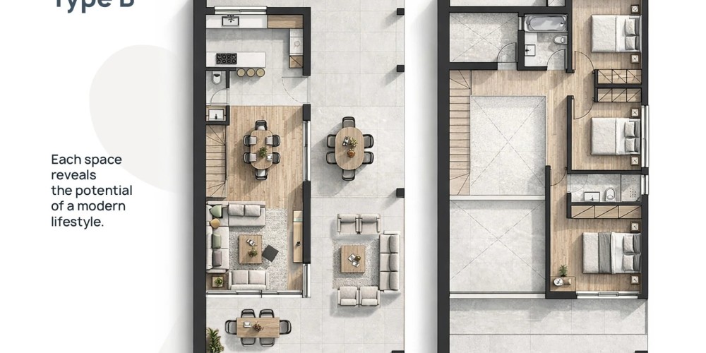 Виллы с частными бассейнами и падел-кортами у моря в Зиги, Ларнака — floor plan 3