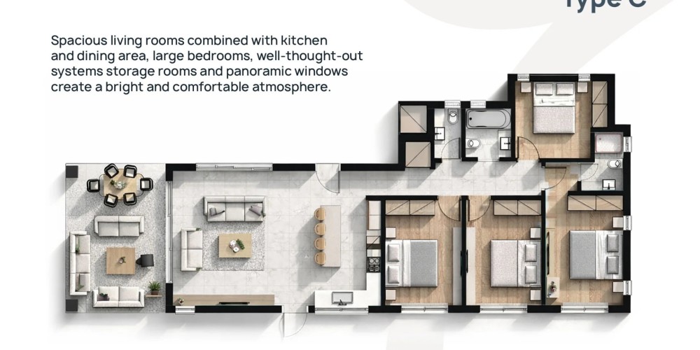 Виллы с частными бассейнами и падел-кортами у моря в Зиги, Ларнака — floor plan 4