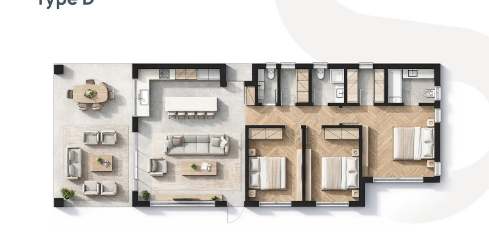 Виллы с частными бассейнами и падел-кортами у моря в Зиги, Ларнака — floor plan 5