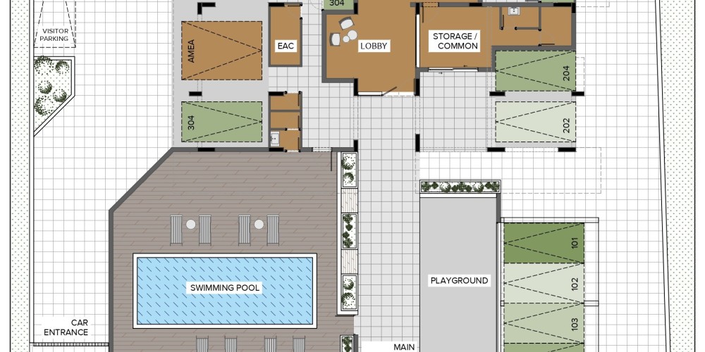 Apartments with a swimming pool in Germasogeia, Limassol — floor plan 1