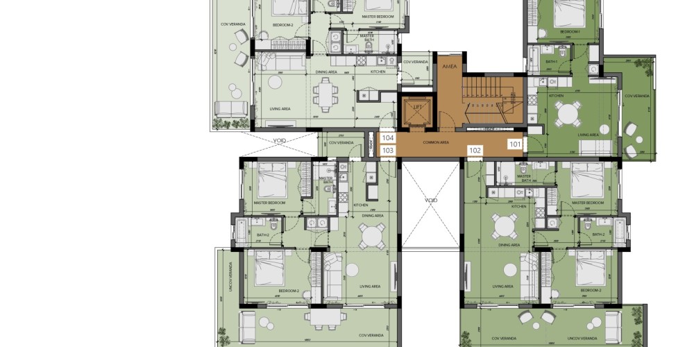 Apartments with a swimming pool in Germasogeia, Limassol — floor plan 2