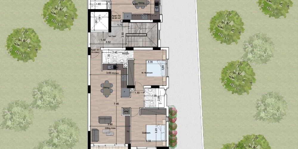 Apartments with smart home systems and rooftop terraces in the Metropolis Mall area, Larnaca — floor plan 2