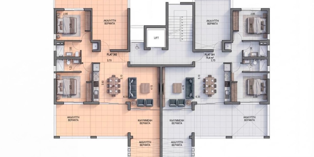 Apartments with solar panels and roof gardens in Aradippou, Larnaca — floor plan 4