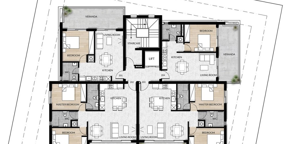 Apartments with photovoltaic panels and roof-garden penthouses in Zakaki, Limassol — floor plan 3