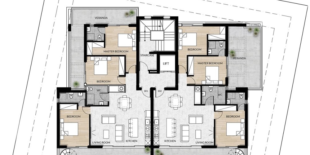 Apartments with photovoltaic panels and roof-garden penthouses in Zakaki, Limassol — floor plan 4