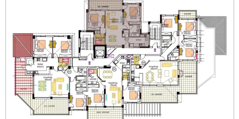 2-bedroom apartment in a gated complex with concierge service in Universal, Paphos — floor plan 1