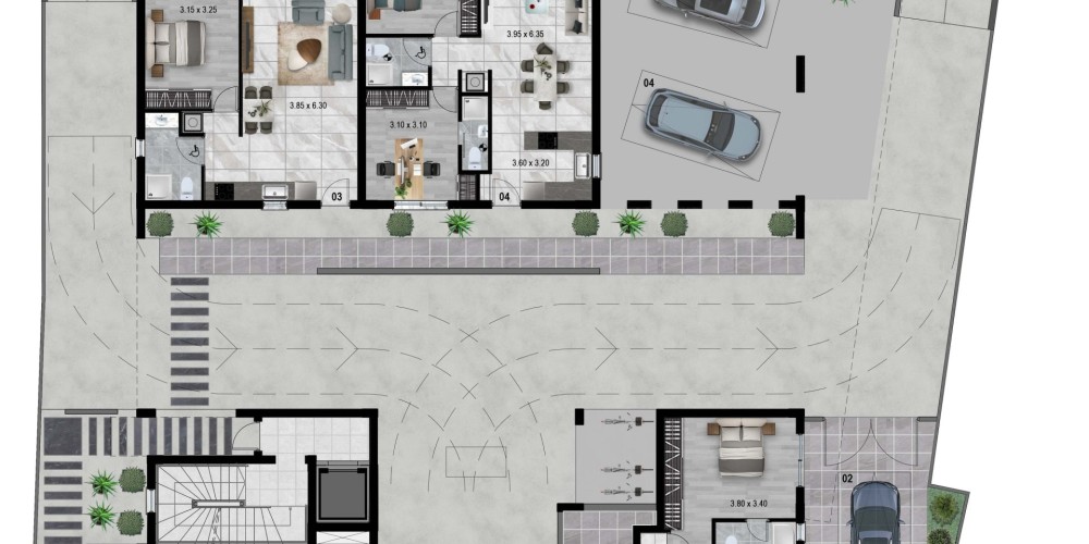 Современные квартиры в Лимассоле, район Като Полемидия — floor plan 4