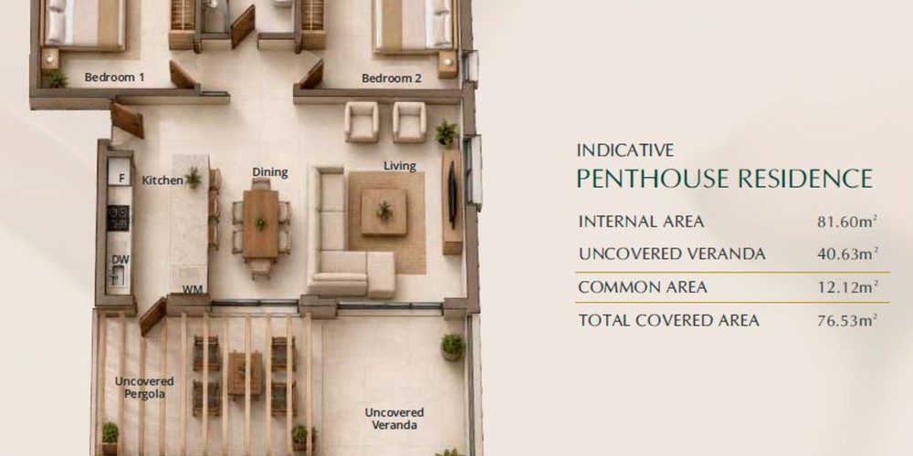 A resort-style gated complex with a communal pool and nature park in Geroskipou, Paphos — floor plan 2