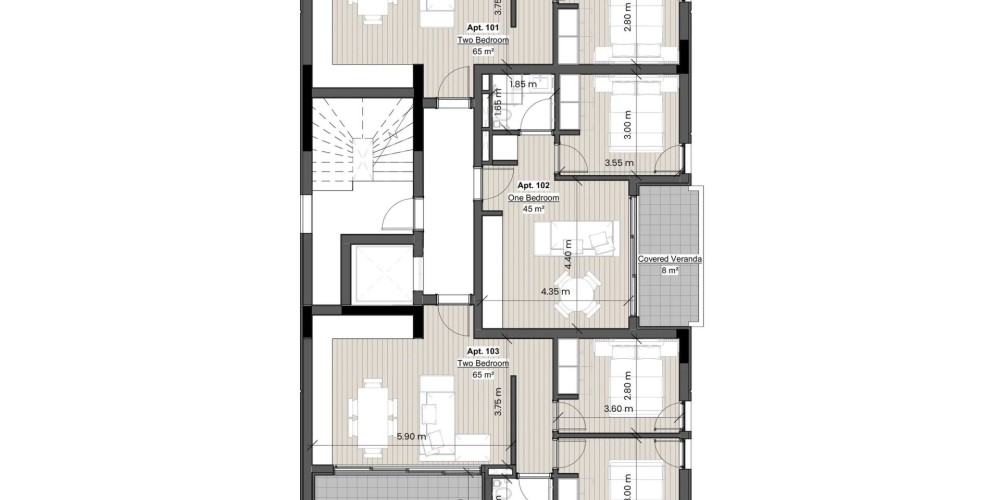 A 10-apartment residential building a short walk from the seafront and Limassol Marina — floor plan 2
