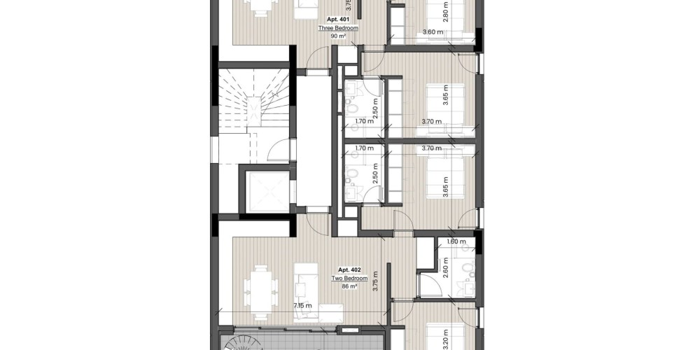A 10-apartment residential building a short walk from the seafront and Limassol Marina — floor plan 3