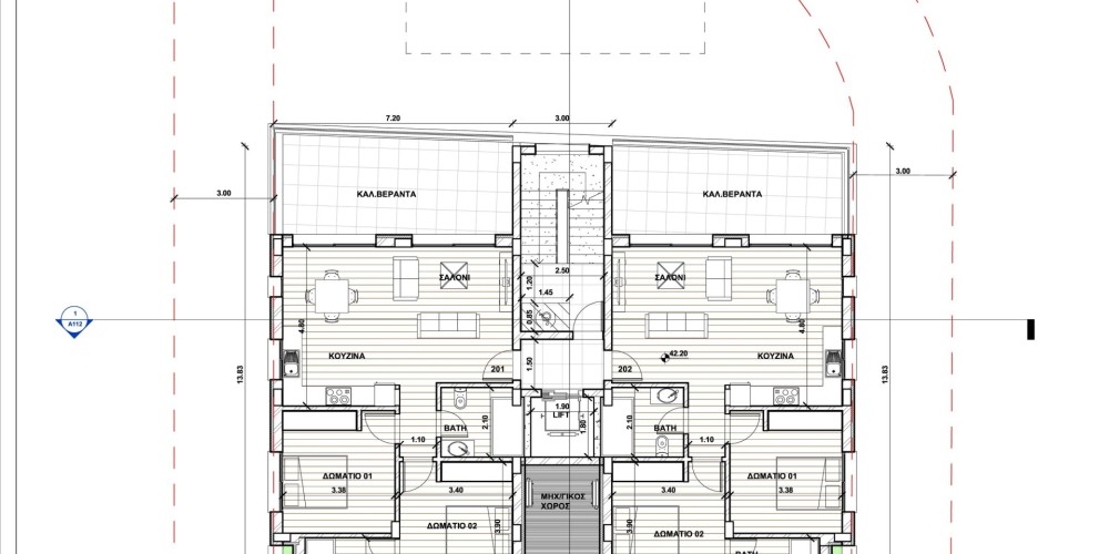 Квартиры с двумя спальнями недалеко от моря в Пафосе — floor plan 2