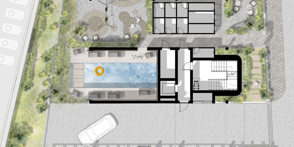 A residential development with a communal pool in walking distance to the beach in Paphos — floor plan 1