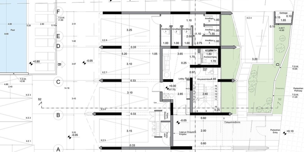 A complex with a communal outdoor swimming pool and a landscaped recreation area in Paphos (500 meters to the beach) — floor plan 1