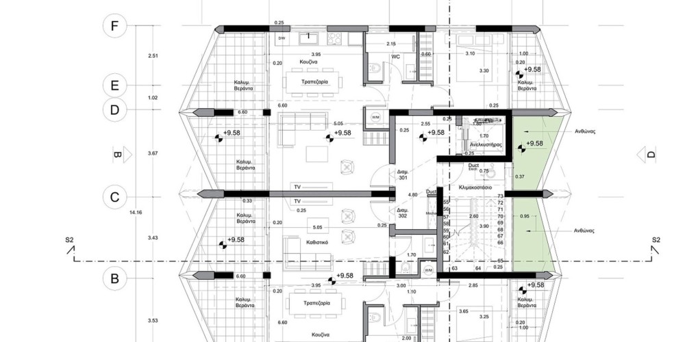 A complex with a communal outdoor swimming pool and a landscaped recreation area in Paphos (500 meters to the beach) — floor plan 4