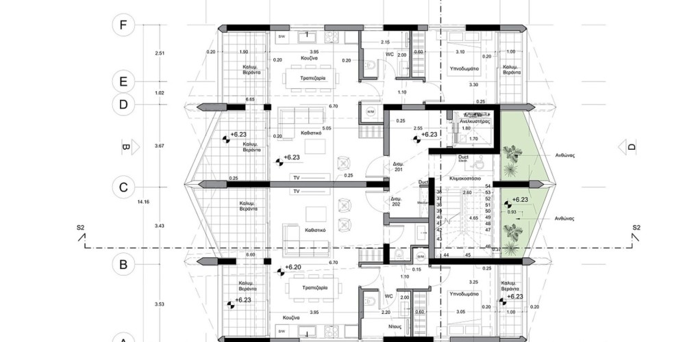 A complex with a communal outdoor swimming pool and a landscaped recreation area in Paphos (500 meters to the beach) — floor plan 5
