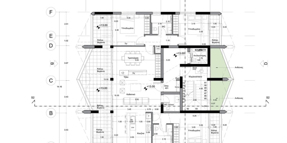 A complex with a communal outdoor swimming pool and a landscaped recreation area in Paphos (500 meters to the beach) — floor plan 6