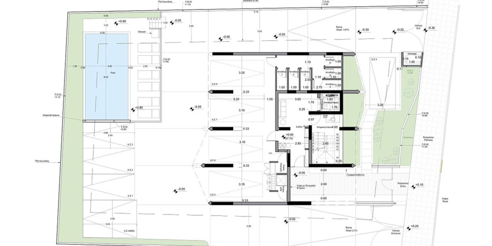 A complex with a communal outdoor swimming pool and a landscaped recreation area in Paphos (500 meters to the beach) — floor plan 8