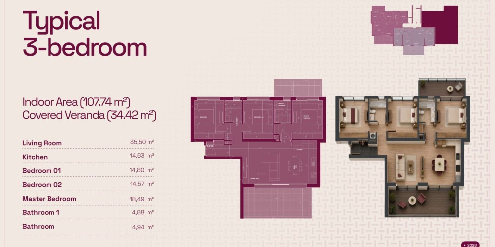 A residential complex with a private landscaped garden and communal swimming pool in Paphos — floor plan 7