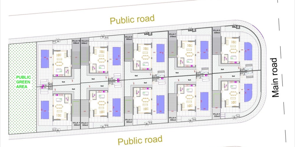 Contemporary detached 3 bedroom villas in Geroskipou, Paphos — floor plan 1