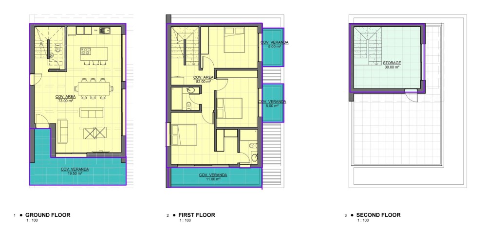 Contemporary detached 3 bedroom villas in Geroskipou, Paphos — floor plan 3