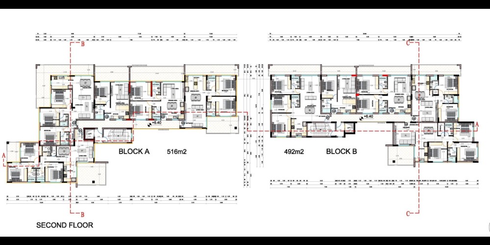 Apartments with sea and city views, communal pool in  Paphos central location — floor plan 3