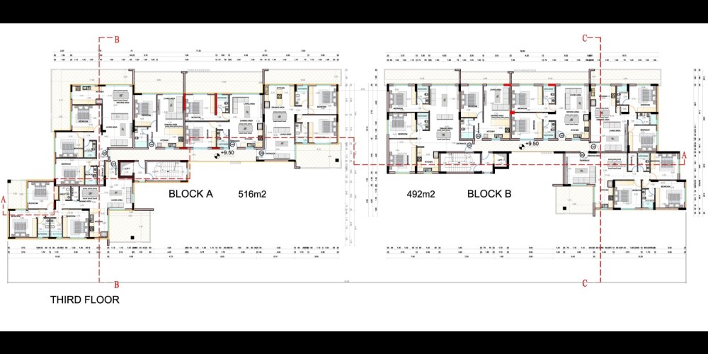 Apartments with sea and city views, communal pool in  Paphos central location — floor plan 4