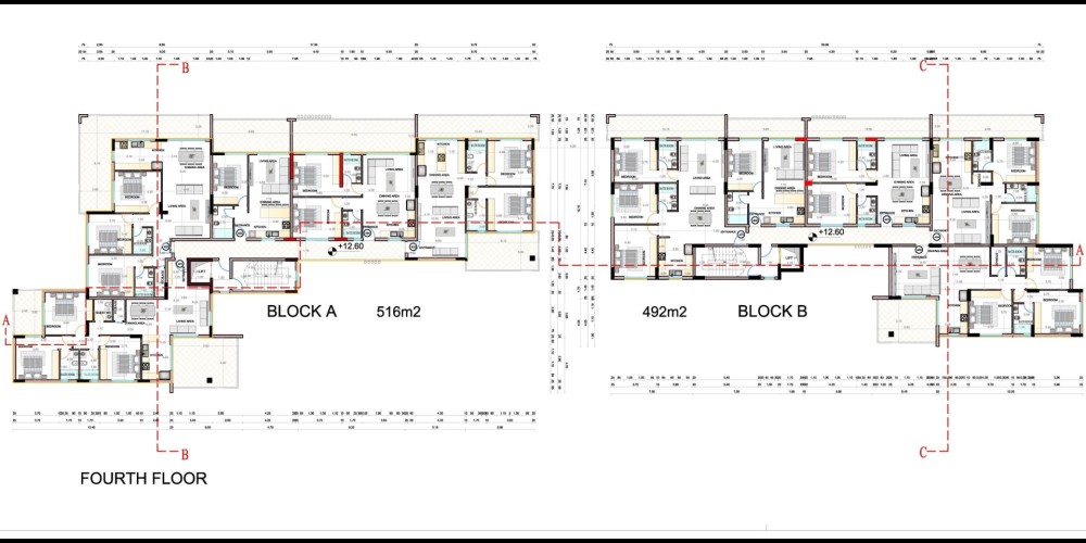 Apartments with sea and city views, communal pool in  Paphos central location — floor plan 5