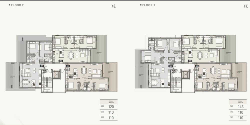 Apartments with parkings and storage rooms in a popular Columbia area, Limassol — floor plan 2