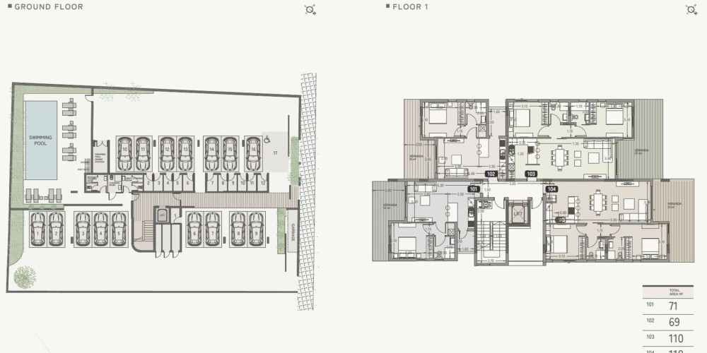 Apartments with parkings and storage rooms in a popular Columbia area, Limassol — floor plan 3