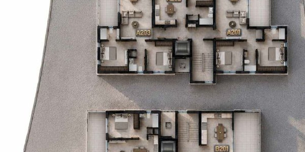 Apartments with generous spaces in Larnaca — floor plan 2